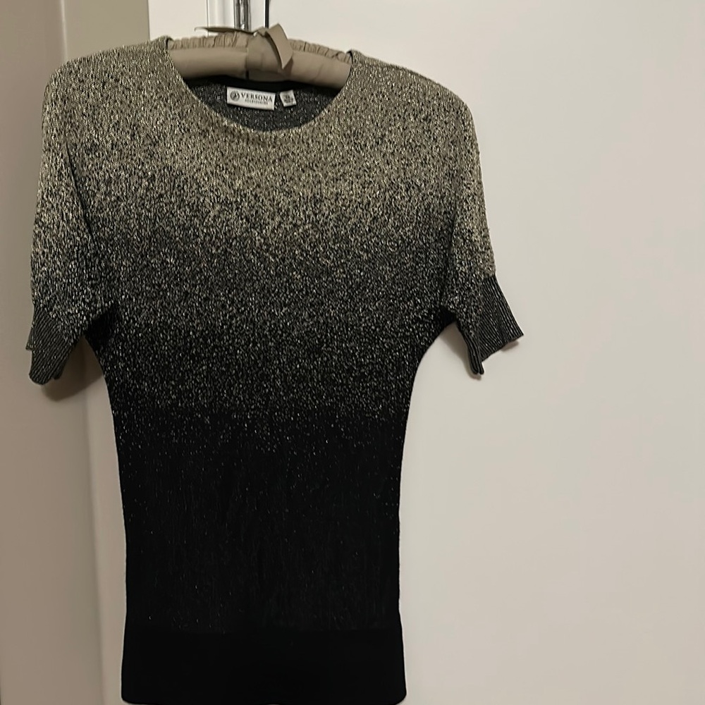 Sparkly silver and black winter sweater, size extra small (3 items for $15)